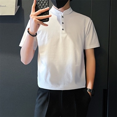 轻熟社会小伙店主风白色polo衫短袖t恤男A210-A318-p58孔78，男装T恤，星座210-3