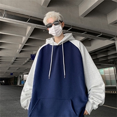 藏青拼花灰袖