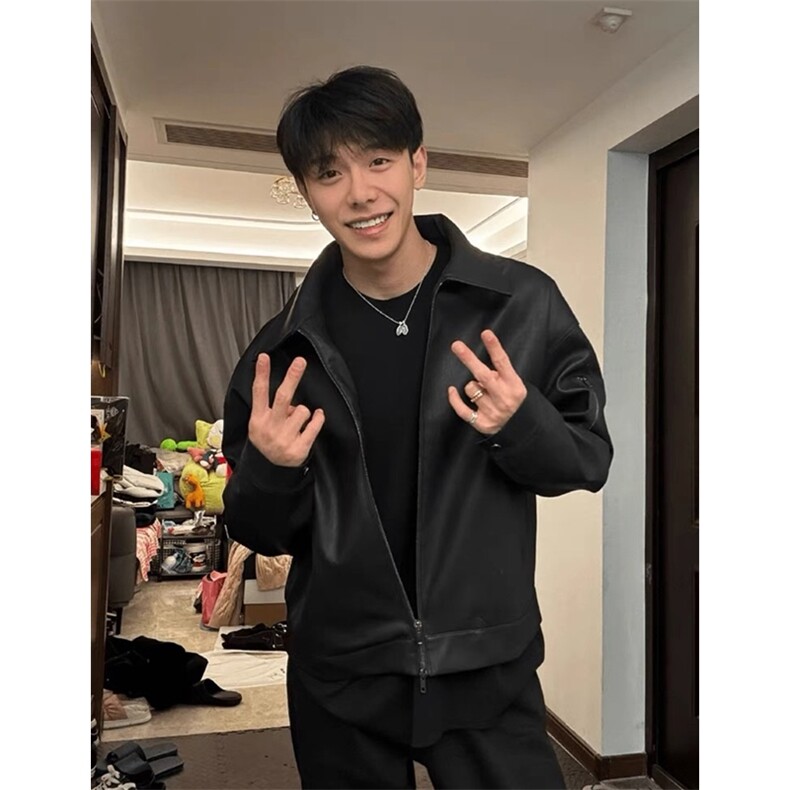 斌子PU皮夹克痞帅休闲短款皮外套设计感上衣J2603-P75,男装夹克,星座1213