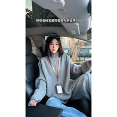重磅秋冬北极绒双拉链毛衣开衫美式复古休闲慵懒风宽松针织衫外套，男装针织衫/毛衣，电商A486