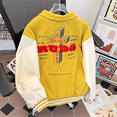 棒球服男宽松翻领重工刺绣美式情侣夹克高级感毛呢外套HH1219P72，男装夹克，星座1013-5