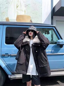 2021冬季新款洋气狐狸大毛领可拆卸时尚保暖羽绒派克服,其它,L·H·X