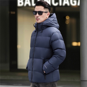 主推新款冬季连帽85绒子白鹅绒羽绒服外套中年男装加厚羽绒服夹克图片