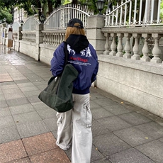 美式复古战马刺绣飞行夹克男女款秋季cleanfit休闲棒球服外套ins，男装夹克，星座1210-1