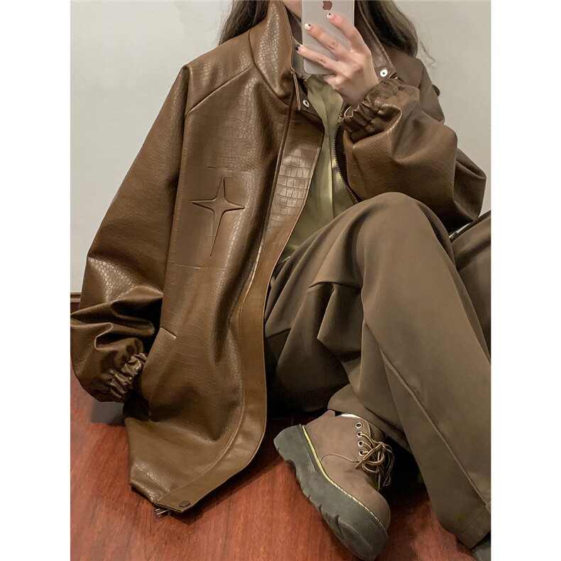 中性风鳄鱼纹钢印字母图案设计潮流大码夹克男JK77739P85控128，男装夹克，星座227-7