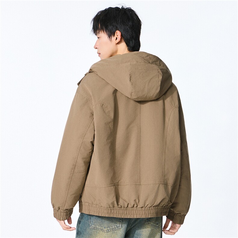 夹棉2025秋冬新款连帽工装夹克男女户外登山服棉服,男装夹克,电商D215
