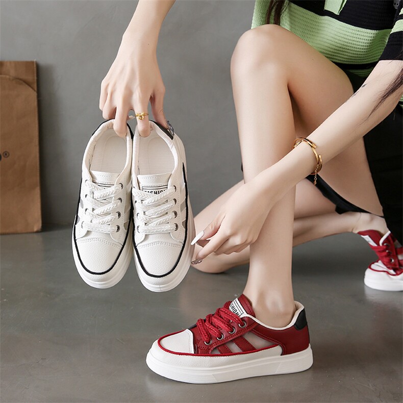 2024夏季新款ins韩版镂空小白鞋女学生透气女鞋百搭休闲潮板鞋，女鞋凉鞋，星座1407-3