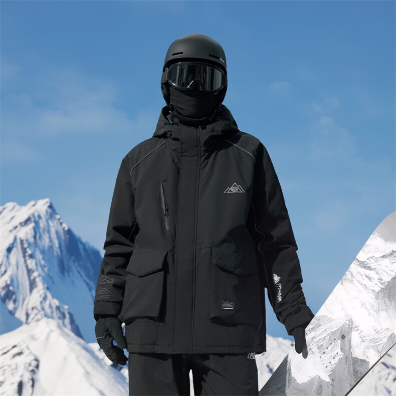 舒适保暖拉链魔术贴滑雪服男反光条工装夹克外套M69-P170控258,男装夹克,电商A001