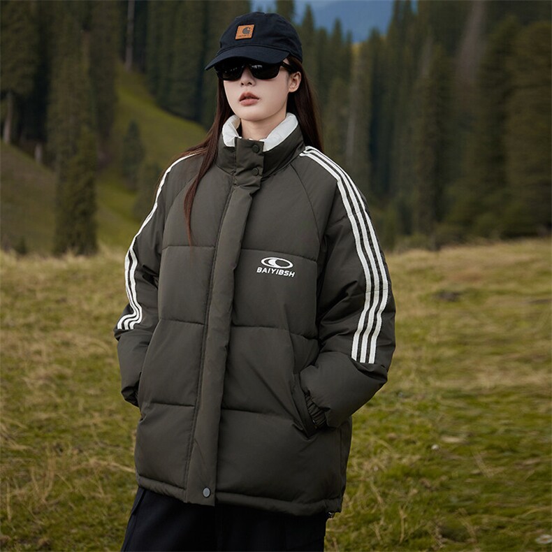 CC067-P85条纹拼接可变领棉外套保暖防风棉衣纯色时尚，男装棉衣，星座911-3