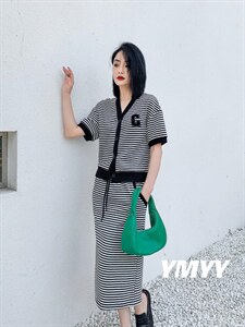 现货夏季新款条纹套裙图片