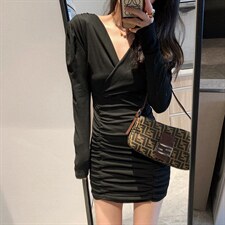 泡泡肩连衣裙，女装连衣裙，XTZ style