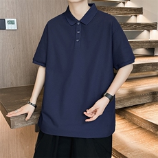 P02短袖男夏季新款纯色潮流半袖上衣休闲透气高级翻领polo衫T恤衫，男装T恤，星座115A(原星座507）