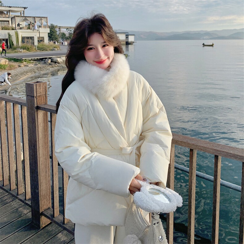 大货！！！主推狐狸毛90绒收腰羽绒服,女装羽绒服,维一诺