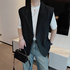 春夏新款西服男士马甲无袖外套时尚背心坎肩潮牌痞帅上衣BX66-P65，男装西服，电商B267