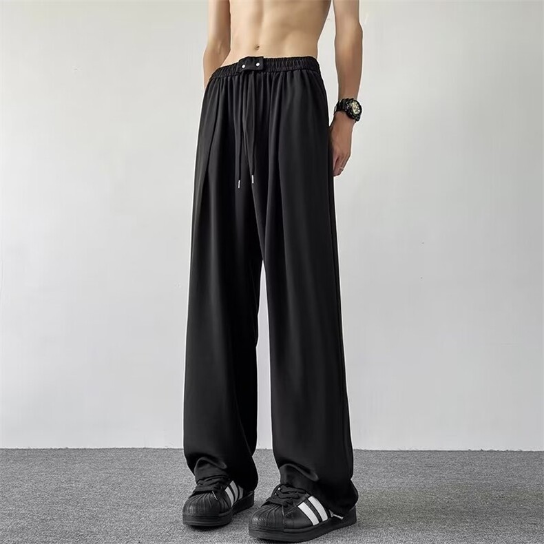 休闲裤男士韩版潮流高街帅垂感百搭2024夏季新款ins长裤K5381-P32图片