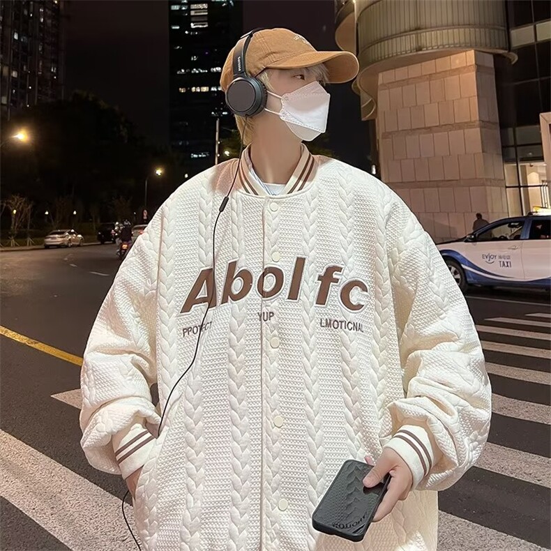 潮牌宽松棒球服外套男秋季刺绣立体字母麻花夹克外套WT43-P58,男装夹克,星座1109-3