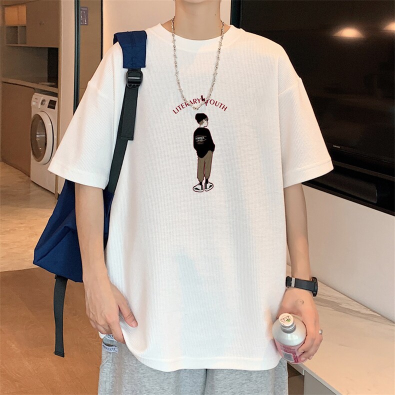 ！转化7%！2023夏季男士华夫格短袖T恤清爽半袖体恤TXH218P25,男装T恤,电商B220