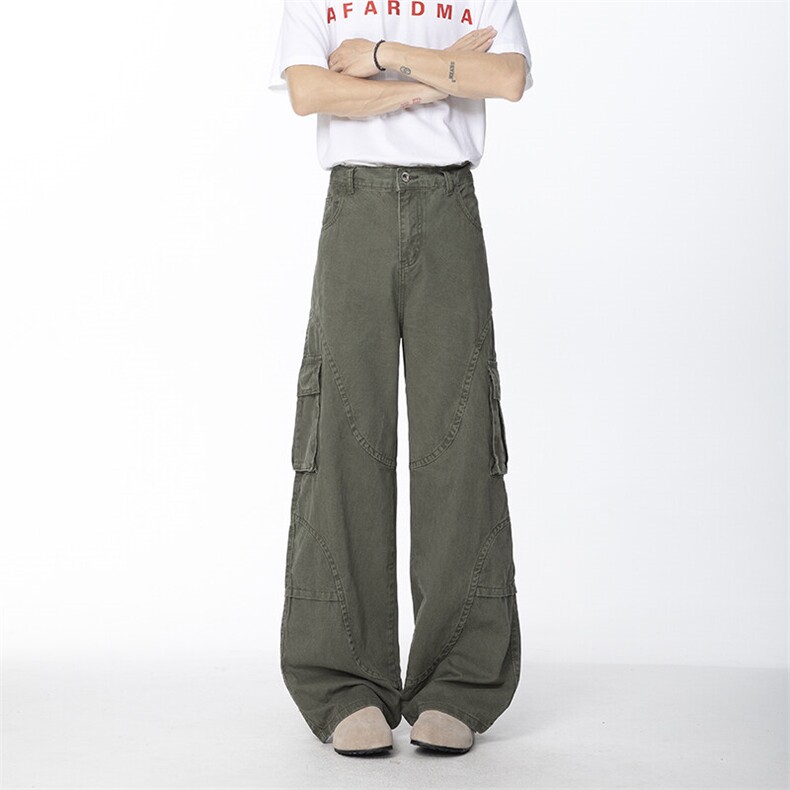 B221美式ins暗黑高品质多口袋休闲工装裤子LK24371-P70控98,男装休闲裤,电商B221