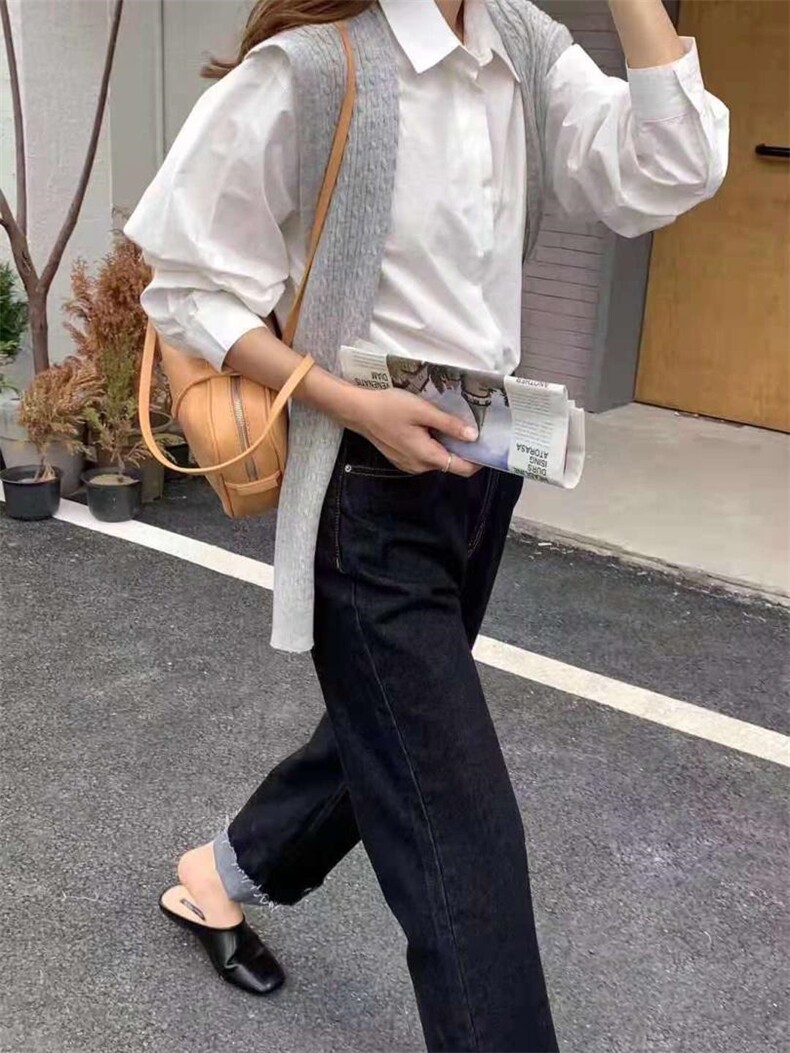 〖现货〗秋冬新款直筒牛仔裤高腰显瘦，女装牛仔裤，炽元素