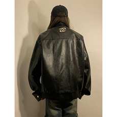 1中性工装情侣女潮机车皮夹克大码M-5XL外套男JK77869P85控138，女装短外套，星座226-2
