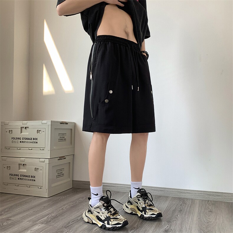 拉链冰丝短裤X3027-TP45控价68夏季新款垂坠简约百搭潮牌五分裤男,男装休闲裤,电商A102-1