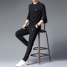 ANT8050钱塘2020-3秋季新款时尚圆领男士套装休闲运动两件套P117，男装休闲套装，钱塘207-3