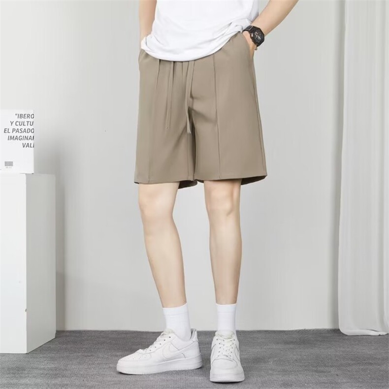 垂感休闲西装短裤男裤子外穿大裤头男款五分冰丝西裤VS057,男装西裤,星座1116A-2（原606A-1）
