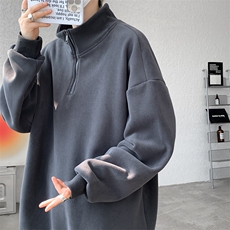 M-8XL秋冬半拉链卫衣摇粒绒大码学生复古外套立领上衣WY5105/P58，男装卫衣，电商B238