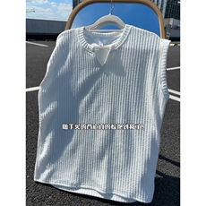 XZ809A/BXXX02/特P14不缺货肌理感美式V领坎肩背心T恤，男装背心/马甲，星座809A(原222-1)