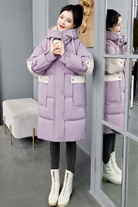 时尚保暖羽绒棉服女2022冬季新款宽松显瘦长款外套图片
