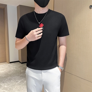 店主风秋冬男士针织短袖毛衣男修身套头毛衣301A-1/M10/P55控75图片