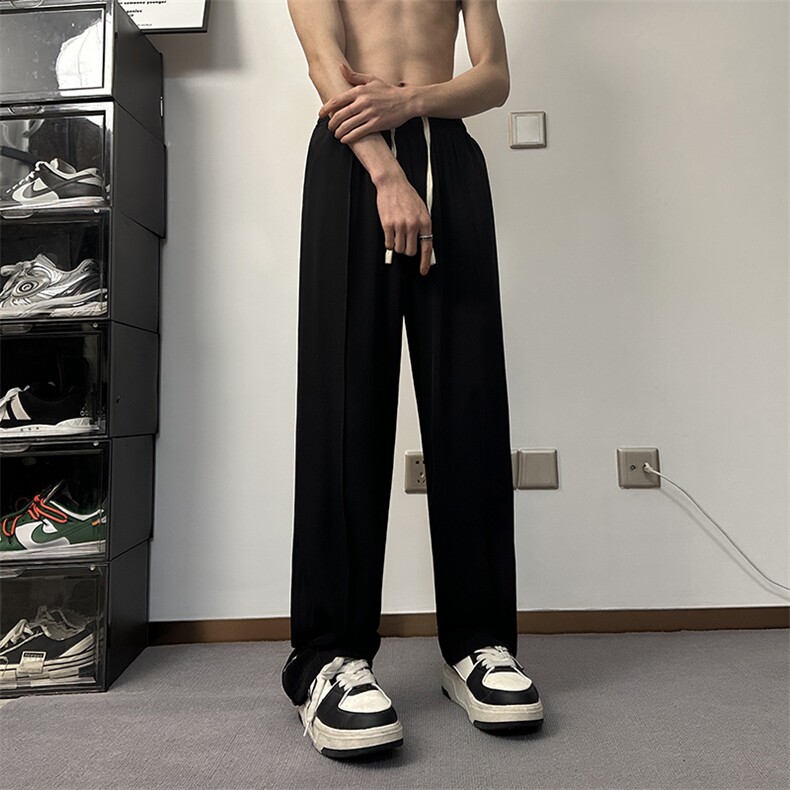 西裤男春夏季潮流痞帅舒适百搭设计感抽绳微喇休闲裤XK301-P50,男装休闲裤,电商A178