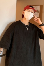 T6058/P35高品质港风垂感冰丝短袖T恤男装潮宽松克莱因蓝上衣控48，男装T恤，电商A141