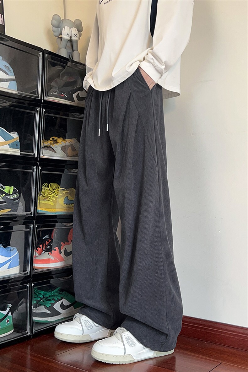 新款300g灯芯绒潮流褶皱设计大码直筒休闲裤男K24128-特P30控58,男装休闲裤,电商A001-1