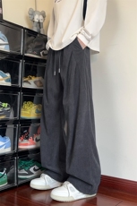 新款300g灯芯绒潮流褶皱设计大码直筒休闲裤男K24128-特P30控58，男装休闲裤，电商A001-1