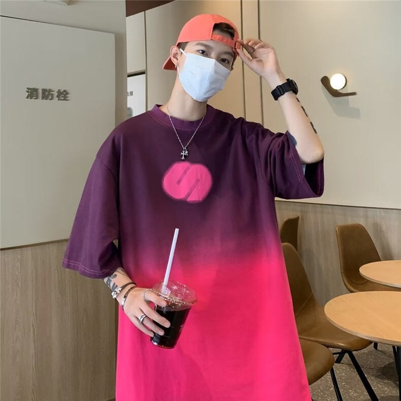 慵懒潮纯色日系潮流简约圆领新款短袖男青春流行T恤WT114P32,男装T恤,星座1116-2