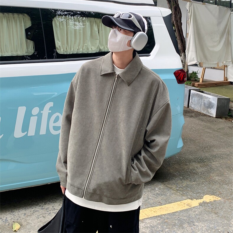 特P80无差价新款百搭拉链春秋时尚简约夹克外套-HJ5717港风,男装夹克,电商A003