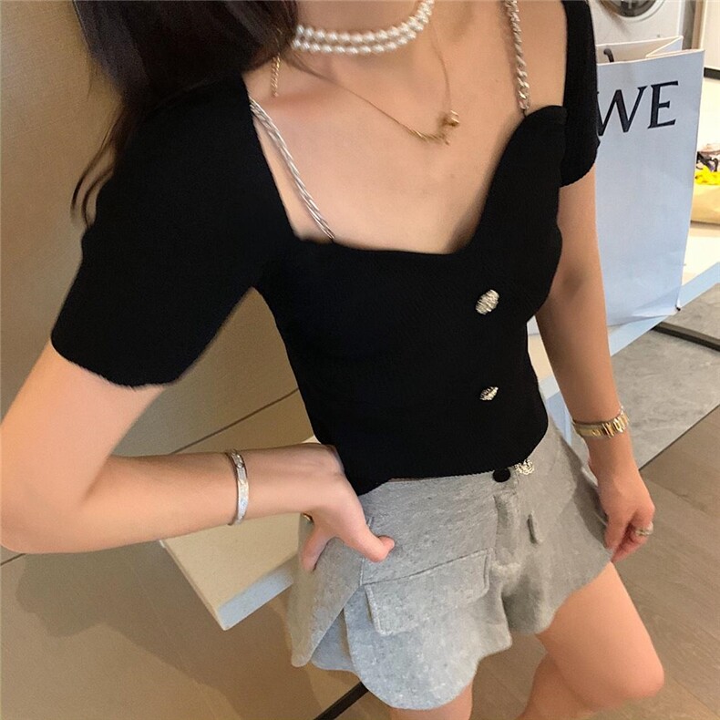 露肩针织，女装，XTZ style