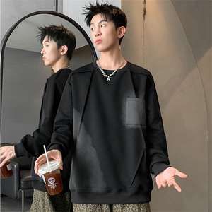 L到8XL2025秋季新款重磅解构扎染长袖卫衣男加肥加大码胖子胖人图片