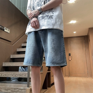 美式复古水洗牛仔短裤男款潮流百搭痞帅高街五分裤潮YM713 P37图片