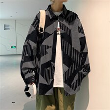 早秋宽松休闲印花衬衫男潮流/A338-1KD12P40,男装衬衫,电商D325