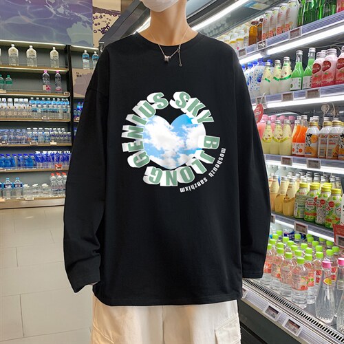 ！秋季打底衫男卫衣男潮流圆领纯棉长袖T恤男CX296-P25，男装T恤，电商B371