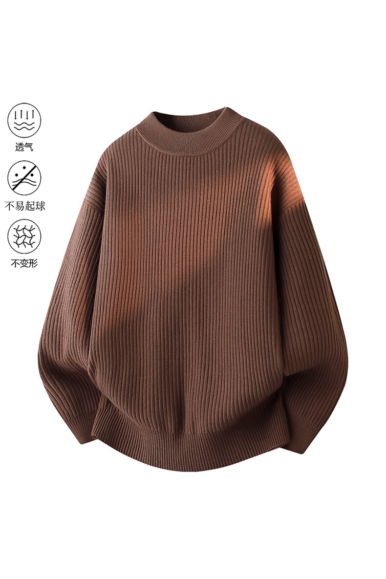 City秋冬加厚高品质设计感纯色街头中领针织毛衣2025MZ85-P48,男装针织衫/毛衣,星座610B-1