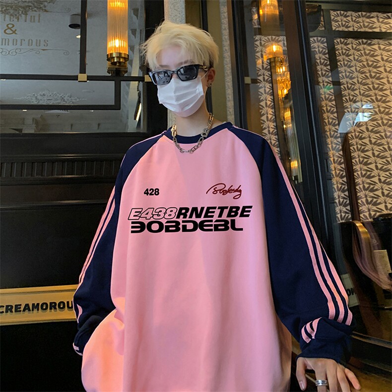 抖音得物供货 提供视频 秋冬重磅美式宽松织带圆领卫衣0715图片