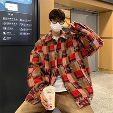 EQ84格子呢料外套男2024新款春季夹克ins潮流港风P108，男装夹克，电商C306-1