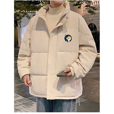 新款棉衣男冬季棉袄外套青少年宽松立领潮牌面包服气质简约，男装棉衣，星座1013-1