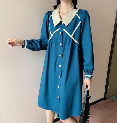 现货，秋装连衣裙，女装连衣裙，精典蓝月