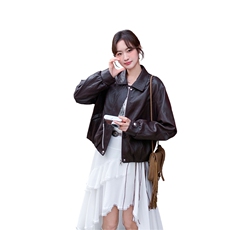 春季新款大货2026韩系复古皮衣外套女机车服M2605P160K258，女装短外套，2C268