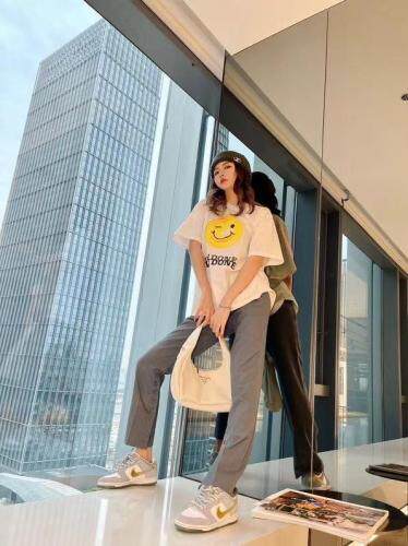 手绘笑脸T～白，粉，橘，女装，LOVELS