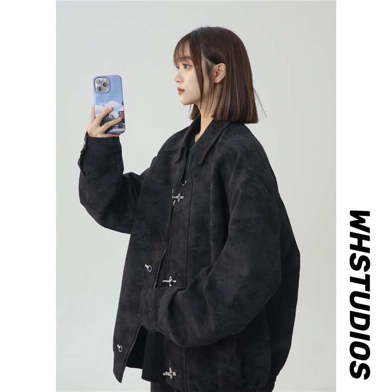现货2025春季蝴蝶印花高街高品质流行中性痞帅夹克外套W355-P98,男装夹克,电商A170
